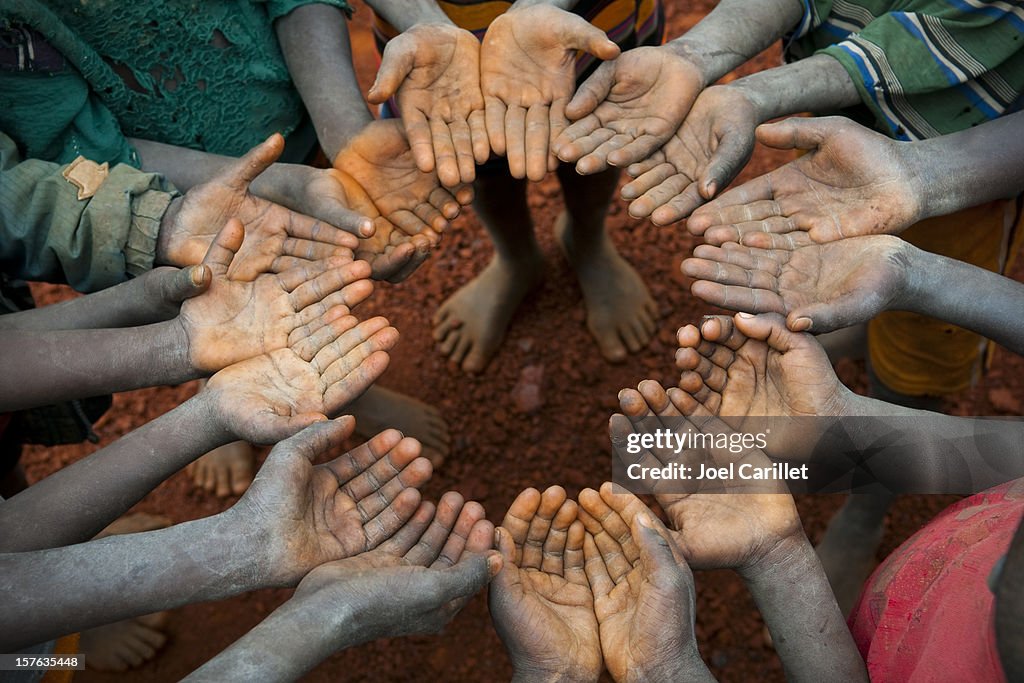 Circle of open hands