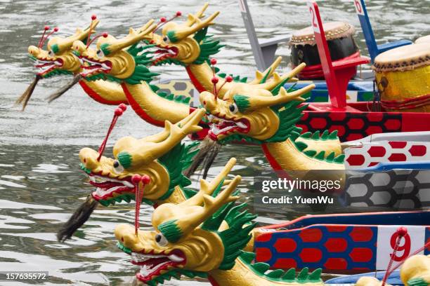 dragon boats - dragon boat racing stock pictures, royalty-free photos & images