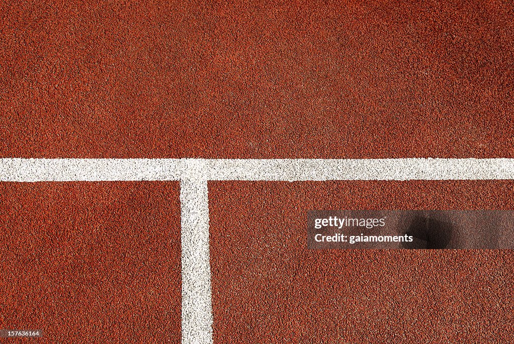 Closeup arrangement of tennis court floor