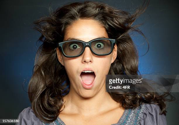 woman watching 3-d movies (xxxl) - outrage 2010 film stock pictures, royalty-free photos & images
