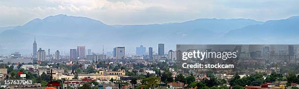 smog in mexico city panorama skyline - mexico skyline stock pictures, royalty-free photos & images