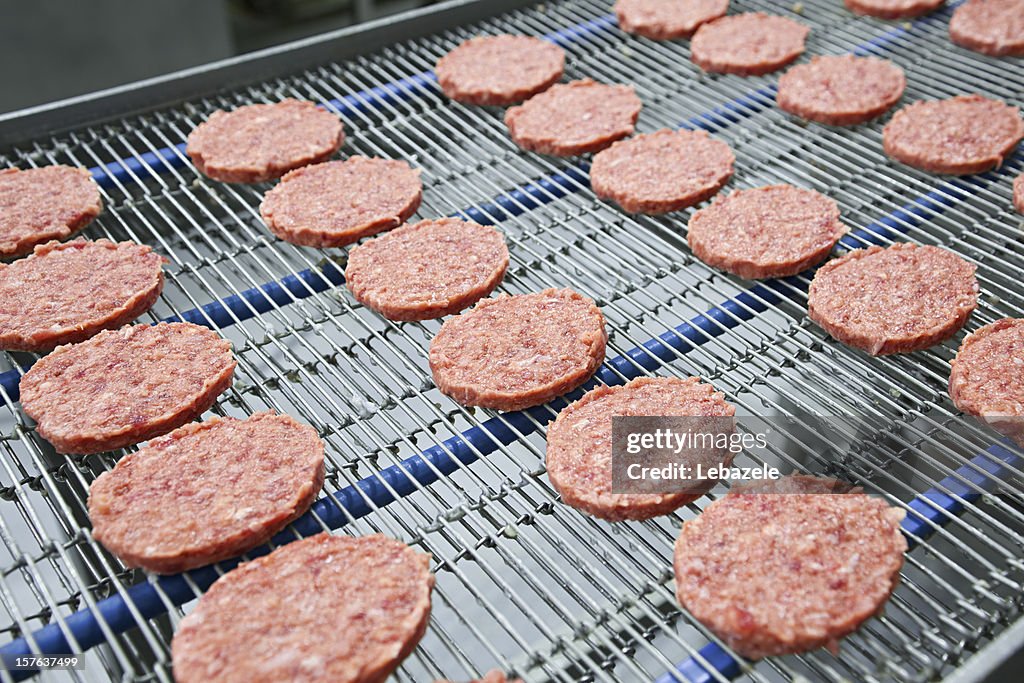 Burgers on Conveyor