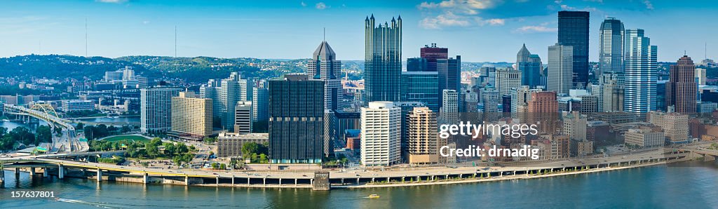 Pittsburgh Overview Pittsburgh Cityscape Overlooking Monongahela River In Late Afternoon ...
