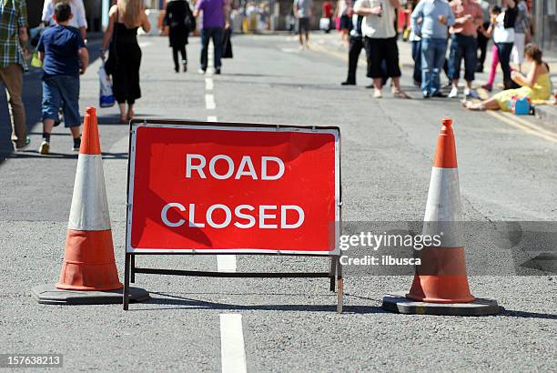 road closed for public event - road closed stock pictures, royalty-free photos & images