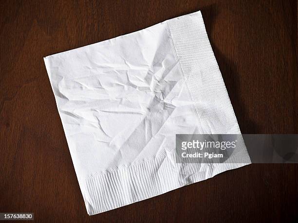 cocktail napkin on wood - napkin stock pictures, royalty-free photos & images