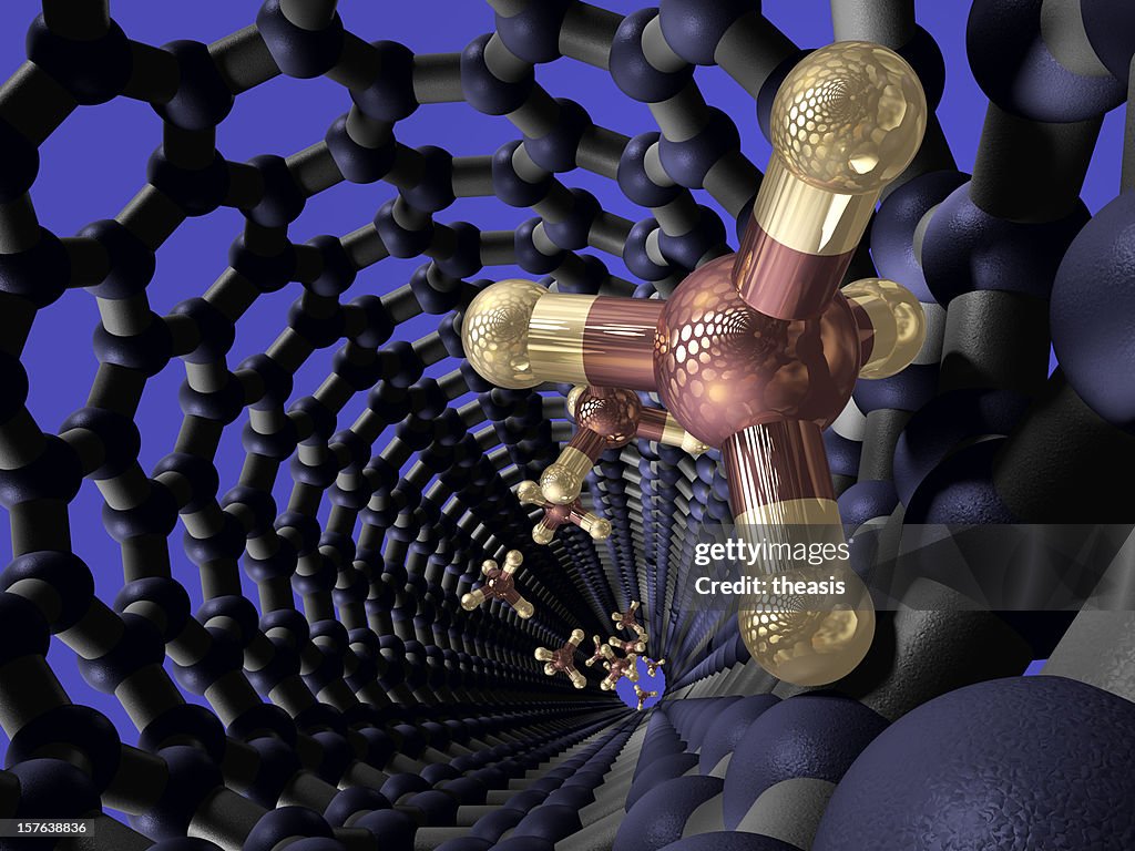 Methane transport through a Carbon Nanotube