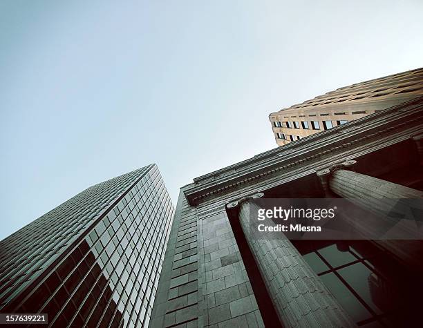 financial district - bank financial building stock-fotos und bilder
