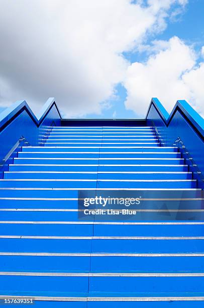 staircase to success blue sky, berlin. - the next step stock pictures, royalty-free photos & images