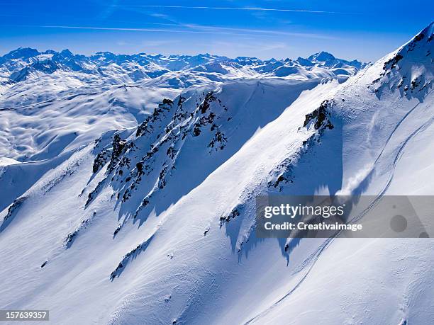 j'adore faire du ski de poudreuse xxxl - paysage fun photos et images de collection