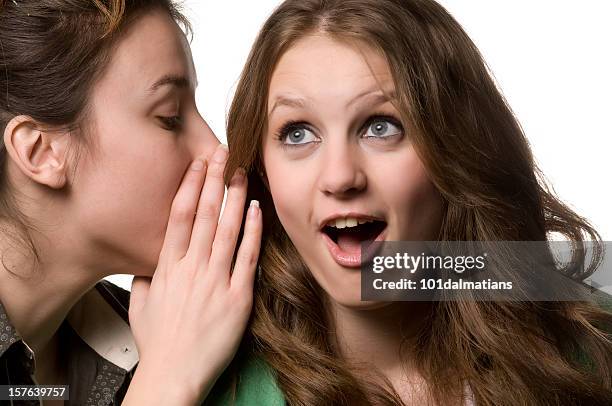 gossip girls - face and profile and mouth open stock pictures, royalty-free photos & images