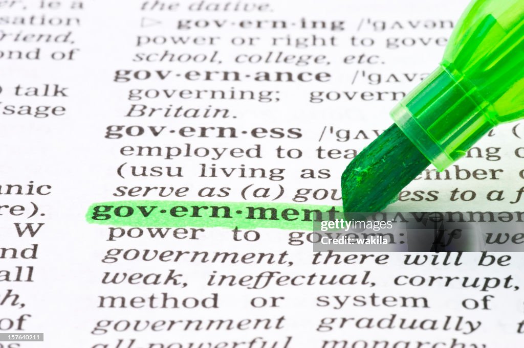 Government definition word tagged in dictionary