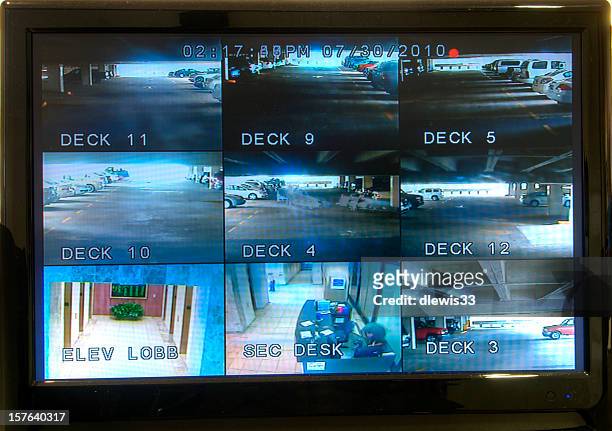 security monitoring screen - security camera stock pictures, royalty-free photos & images