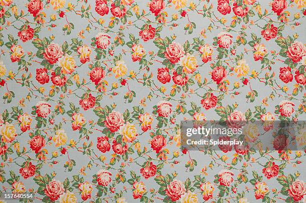 フランシーヌ・花の中のヴィンテージ生地 - 花柄 布 ストックフォトと画像