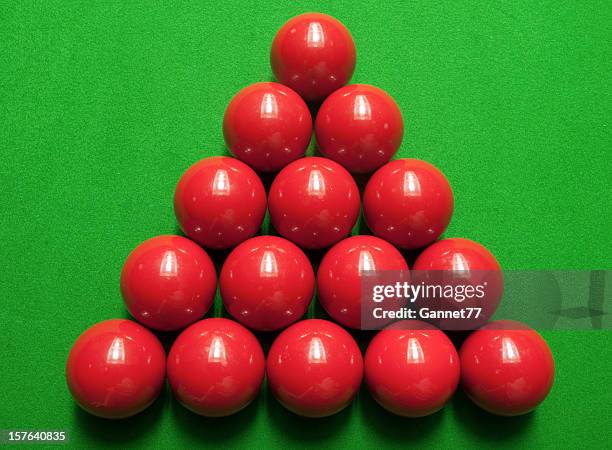 snooker balls at the start of play - sports ball rack stock pictures, royalty-free photos & images