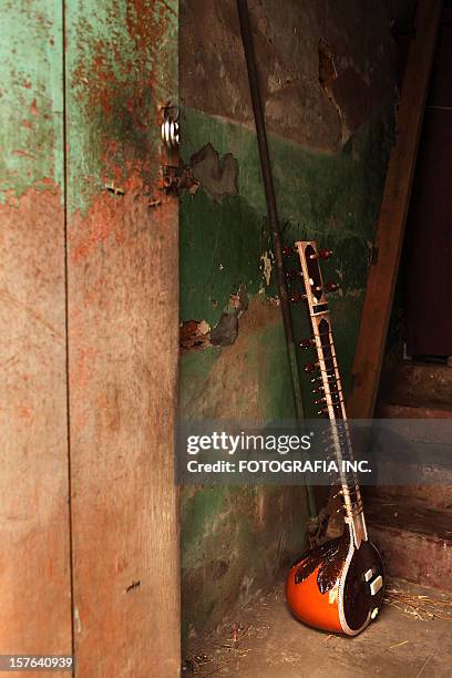 sitar in the hallway - sitar stockfoto's en -beelden