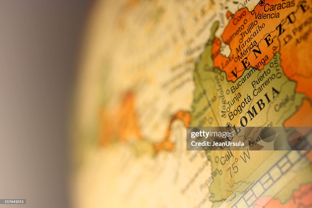 Map of Colombia and Venezuela