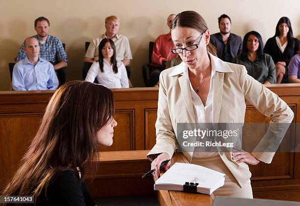 lawyer in a courtroom - witness stock pictures, royalty-free photos & images