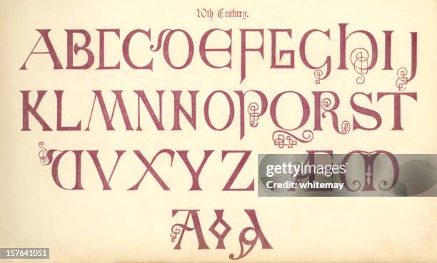 illustrations, cliparts, dessins animés et icônes de 10 ème siècle en caractères anglais - ordre alphabétique