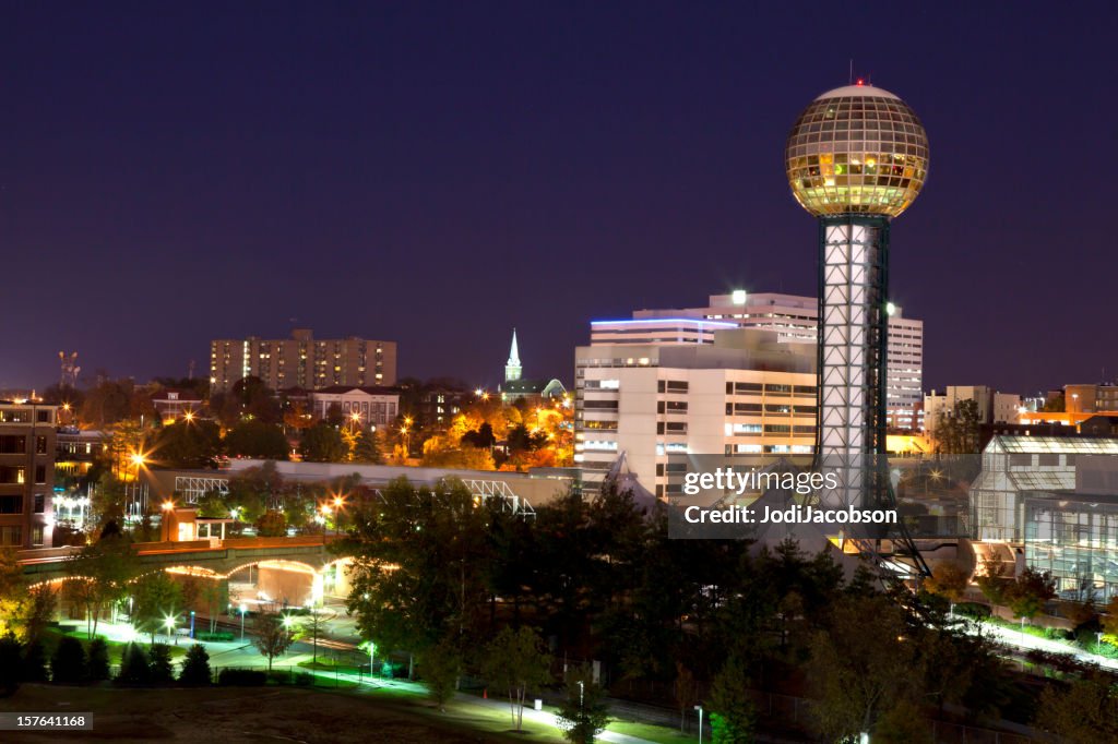 Downtown Knoxville TN skyline night