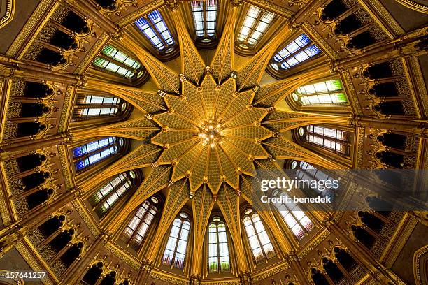 budapest, hungary - cupola stockfoto's en -beelden