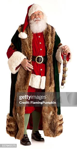 victorian santa claus isolated on white. xl - sinterklaas schoen stockfoto's en -beelden