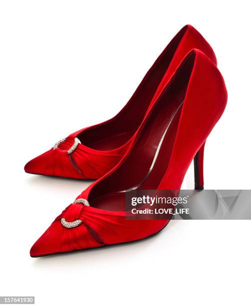 rote high heel schuh - pump - dress shoe stock-fotos und bilder