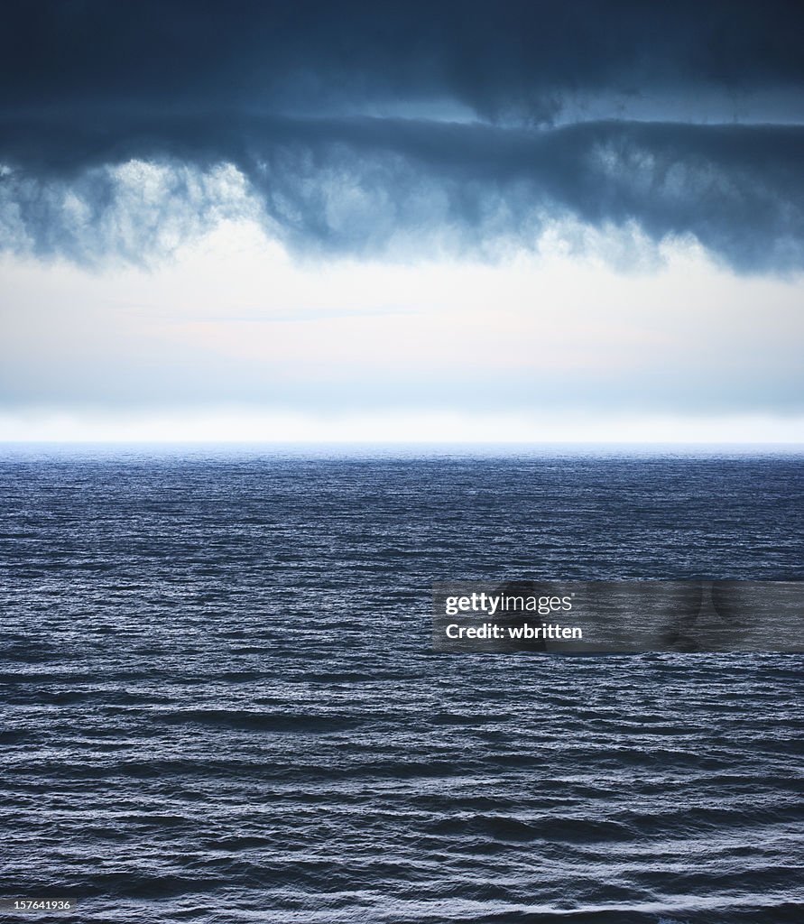 Storm clouds over the ocean