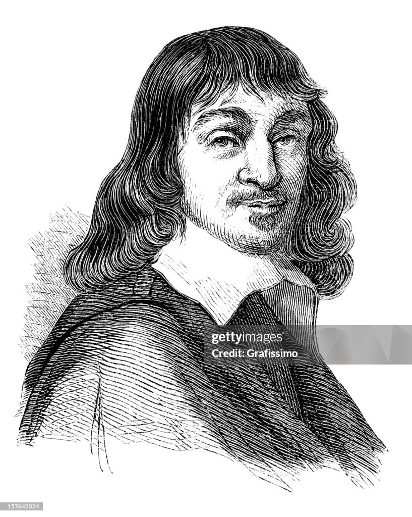 Gravação de filósofo francês René Descartes de 1870