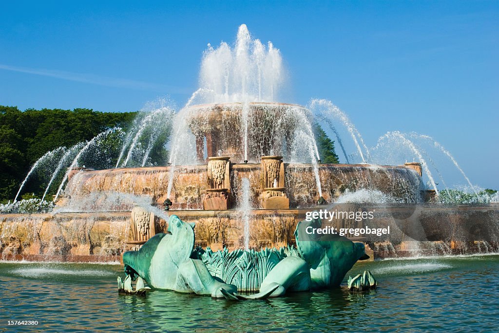 Der Buckingham Springbrunnen im Grant Park in Chicago, IL