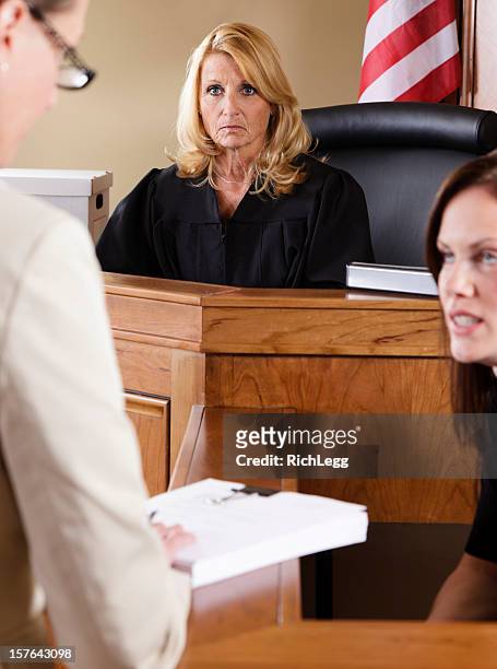judge in a courtroom - witness trial stock pictures, royalty-free photos & images