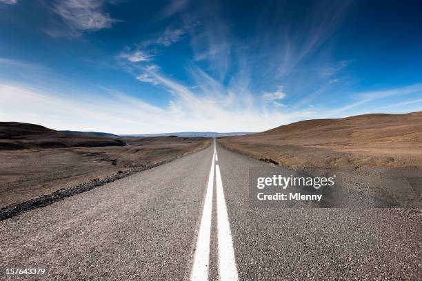 endless highway iceland highlands - desert sky stock pictures, royalty-free photos & images