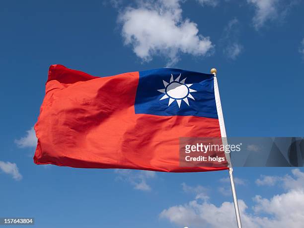 bandiera di taiwan - taiwan foto e immagini stock