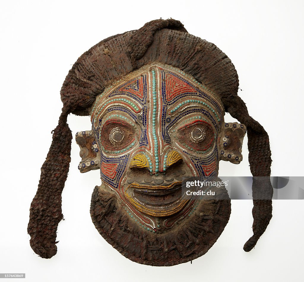 African mask isolated on white background