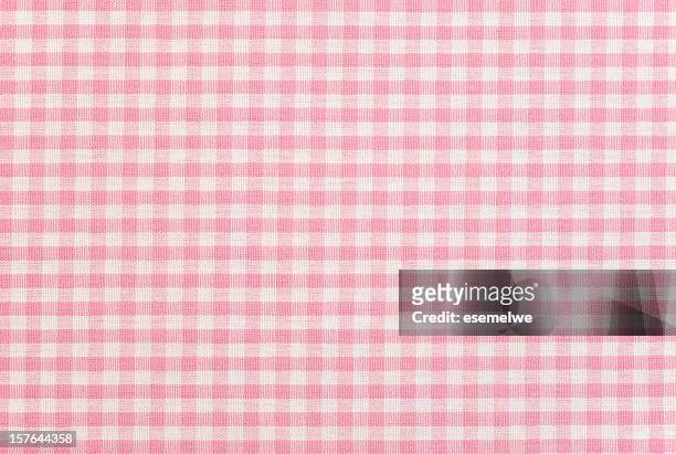a pink gingham pattern fabric background - rosa bildbanksfoton och bilder