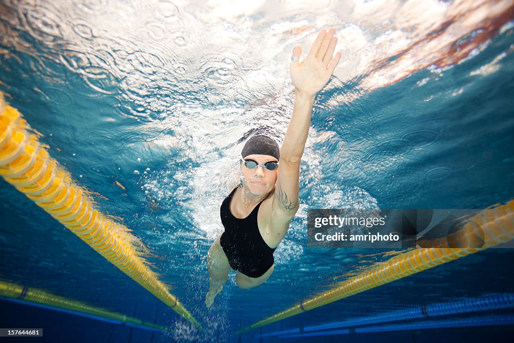 Dynamic swimmer on swimming lane