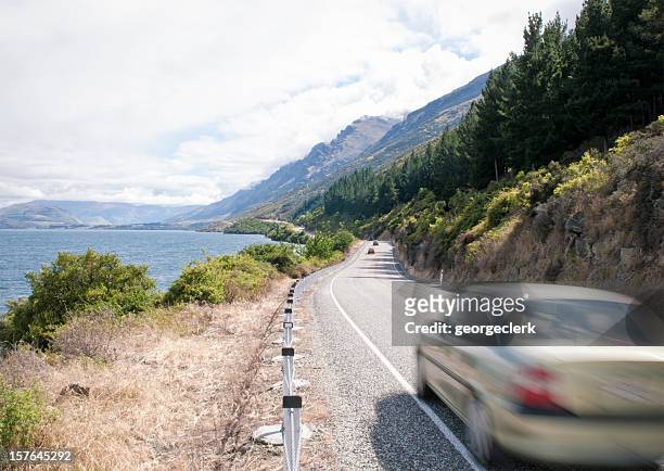 drive new zealand - steep road stock pictures, royalty-free photos & images