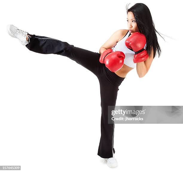 female kick boxer - filipino boxers stock pictures, royalty-free photos & images