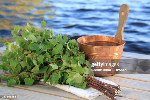 finnish sauna equipment - finse cultuur stockfoto's en -beelden