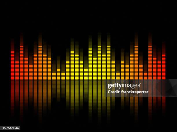 bildbanksillustrationer, clip art samt tecknat material och ikoner med music equalizer blurred in black background, spain  flag - health club