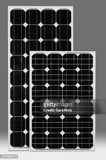 solar panels w clipping path - solar panel isolated stock pictures, royalty-free photos & images