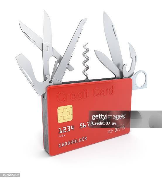 credit card concept - penknife stock pictures, royalty-free photos & images