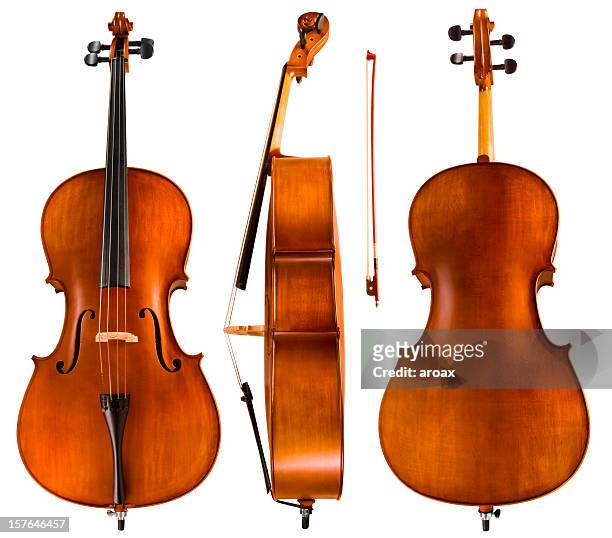 cello front back side - cello stock pictures, royalty-free photos & images