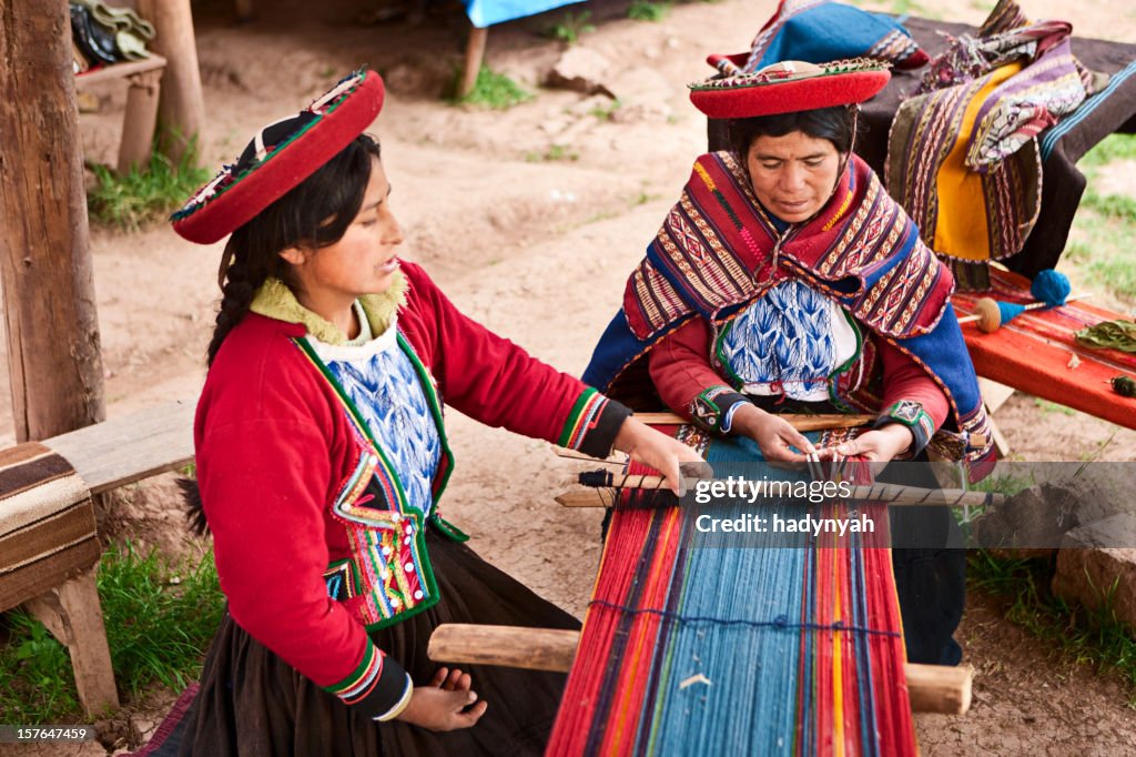 Peruvian woman weaving, The Sacred Valley, Chinchero