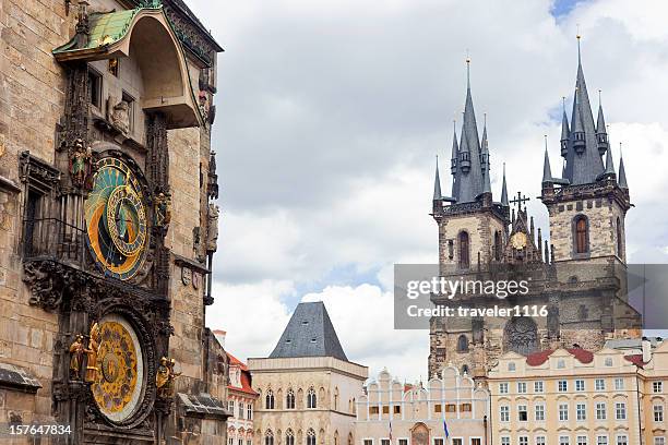 prague old town - astronomical clock stock pictures, royalty-free photos & images