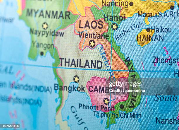 indochina - bangkok map stock pictures, royalty-free photos & images