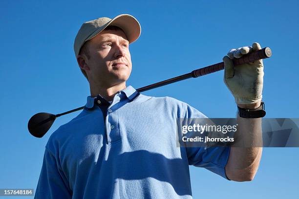 golfer portrait - male golfer stock pictures, royalty-free photos & images