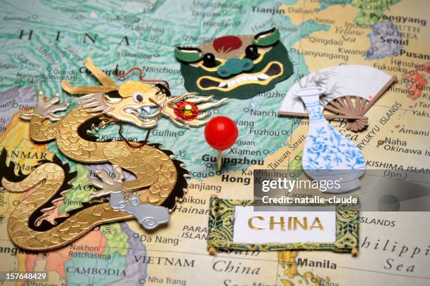 scrapbooking around hong kong - hong kong map stock pictures, royalty-free photos & images