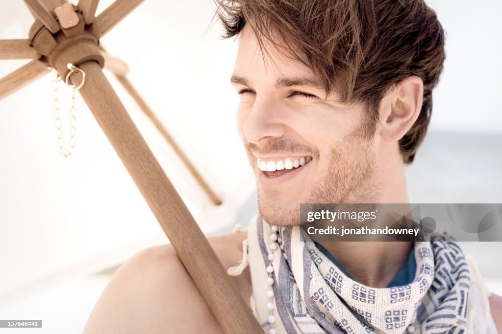 Beach Bum Guy With Umbrella
