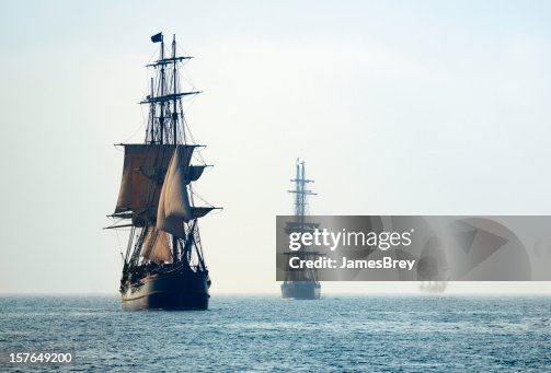 Tall Ships in the Last Mists of Morning Fog Tall Ships in the Last Mists of Morning Fog