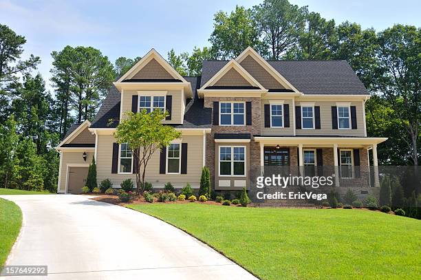 home exterior - brick house stock pictures, royalty-free photos & images